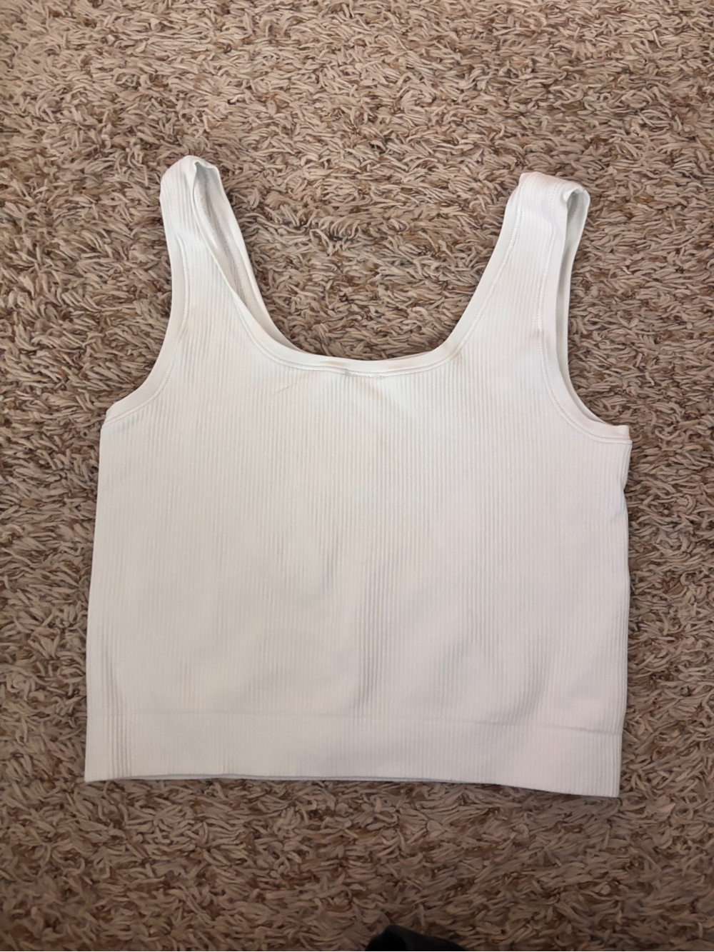 Athleta Cream Ribbed Tank Top - Picture 2 of 3